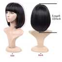 Black Bob Wig With Bangs 12 Inch Short Bob wig for Women Short Bob Wigs Synthetic Fiber Bob Wigs and Halloween Cosplay Wig for Daily Life Colorful Wigs With One Cap (Nature Black)