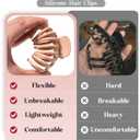3Pcs Silicone Hair Clips Flexible Claw Clips for Women Cloud Clip Bendable Large Hair Claw Clip (Dark Khaki + Light Khaki + Black)
