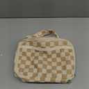 Kids Girls Lunch Bag Insulated Lunch Box for school Corduroy Lunch Cooler Organizer School Kids Lunch Tote (Corduroy Checkered Brown)