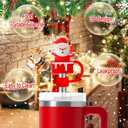 3D Advent Calendar 2025 Straw Covers Christmas 24 Days of Surprise with 10mm Straw Toppers Compatible with Stanley 30 Oz 40 Oz Tumbler Cup for Christmas Xmas Holiday Countdown Calendar Gift