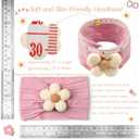 CLLOT Baby Flower Headbands Baby Girls Nylon Headbands Soft Elastic Hairbands Hair Accessories for Newborn Infant Toddler Kids (Violet,Cameo,Pink)