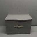 Household Essentials, Natural Square Storage Box with Lid and Handle, Square-15 W x 15" D