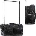 Fanwoli 28" Dance Bag with Garment Rack | Glitter Waterproof Fabric | Shine-Bright Collection | Ideal Rolling Competition Gear Duffel Bag for Professional Dancer Cheerleader Gymnast Cosplayer Skater (Sparkling Black)