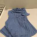 PRETTYGARDEN Women's Midi Summer Dresses Casual V Neck Swiss Dot Ruffle Sleeveless A Line Beach Sun Dress (Grey Blue, Small)