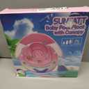 Baby Float with Canopy,Baby Floaties 6-12 Months with UPF 50+ Sun Protection & Toy Play Console,Tdooler Float Features an Adjustable Safety Seat for Girls,Toddler,Infant Aged 6-36 Months.