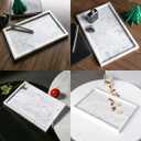 100% Natural Marble Serving Tray Luxury Marble Storage Tray for Home Decor Stone Tray for Bathroom/Kitchen/Vanity/Dresser,Plate Holder for Tissues, Candles, Towel