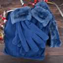 boxed-gifts Women's Warm Fleece Winter - Women's Hat and Glove Set + Hats Gloves Scarves for Women (French Blue)