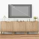 Vrullu Fluted Storage Cabinet, Free Standing Buffet, Wood Sideboard, Multifunctional Accent Storage for Living Room, Hallway, Entryway, Dining Room (1, Oak), 15.7 inches x 31.1 inches x 31.5 inches