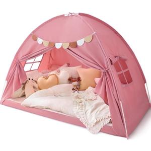 Bed Tent Twin, Bed Canopy for Kids Girls, Tents Toddler Portable Sleeping Tents Indoor, Pink Bunk Canopy Playhouse for Twin Size Bed, Pink  Bed Tent Twin, Bed Canopy for Kids Girls, Tents Toddler Portable Sleeping Tents Indoor, Pink Bunk Canopy Playhouse for Twin Size Bed, Pink