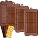 HKNMTT Chocolate Bar Molds Silicone Classic 4 Pack, Snap Candy Bars Making Mould Set, BPA Free Soy Candle Wax Melt Durable Mold Easy Release Non-Stick for Protein and Energy DIY Handmade Gifts