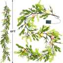 DR.DUDU 6 FT Lighted Easter Garland, Easter Decorations for Home, Egg Garland Spring Fireplace Mantel Decor, Indoor & Outdoor Holiday Parties Display