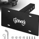 Trailer Hitch License Plate Holder Bracket, Compatible 2 Hitch Receivers, Metal Universal License Plate Mount, No Drilling Required, Suitable for Trucks/SUV/RV