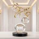 Large 12-Inch Modern Clear Glass Sculpture Centerpiece, Extra Large