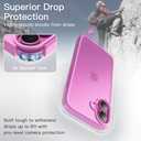 JETech Matte Case for iPhone 16 6.1-Inch, Shockproof Military Grade Drop Protection, Frosted Translucent Back Phone Cover, Anti-Fingerprint (Pink Back)