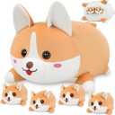 17" Corgi Plush, Soft Stuffed Animal Dog Pillow Toy, Corgi Mommy with 4 Baby Puppy Family Set, Cute Birthday Gift for Kids Boys Girls