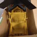 Solar Bird Feeders House for Outside Hanging, Metal Wild Bird Feeder for Outdoors Large Capacity Cardinal Birdfeeder Birdhouses Metal Bird Feeding Station Yellow