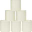 LAMPWELL KIKI Beige Clip on Chandelier Lamp Shades Set of 6,Small Lamp Shades Clip on bulb,5"×5"×H5",Mini Fabric Drum Lamp Shade,FOR CANDLE BULB AND SMALL GENERAL BULB