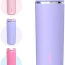 TOURIT 16 oz Insulated Stainless Steel Travel Mug with Lid, Leak-Proof Double-Wall Vacuum Tumbler, Reusable Coffee Cup - Purple