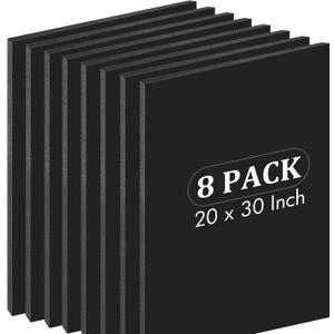Elcoho 8 Pack Black Foam Board 20 x 30 Inch Thick Foam Core Board for Projects, Double-Sided Acid-Free Foam Poster Boards for Graduation DIY, Painting, Displaying, School and Craft Projects