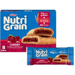 Nutri-Grain Soft Baked Breakfast Bars, Kids Snacks, Whole Grain, Cherry, 10.4oz Box 6 boxes (48 Count) (EXP 12/26/25)