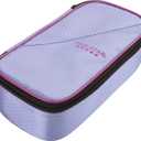 Five Star Pencil Pouch, Pen Case, High-Capacity Zipper Pouch, Storage Organizer for School Supplies Earbuds Chargers Cables Makeup, Lilac/Berry (500211F-ECM)