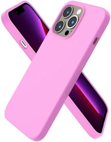 ORNARTO Compatible with iPhone 13 Pro Case 6.1, Slim Liquid Silicone 3 Layers Full Covered Soft Gel Rubber Case Cover 6.1 inch-Cherry Blossom