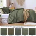 WRENSONGE Queen Comforter Set - 3 Pieces Prewashed Olive Green Comforter Soft Lightweight for All Seasons, Down Alternative Comforters Queen Size with 2 Pillow Shams