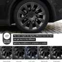 Wheel Rim Protect for Tesla Model Y 20" (2020-2024), Easy-Install Hubcaps Wheel Cover, Scratch-Resistant Car Tire Trim Rings, Stylish Design for Induction Wheels, Matte Black 4Pcs Model Y Accessories
