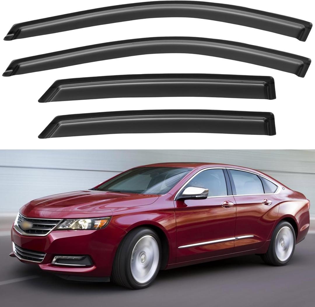 Window Visors Rain Guards for 2014-2020 Chevy Impala, Out-Channel Window Vent Wind Deflectors Visors Shades for 14-20 Impala
