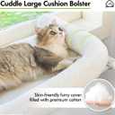 Zoratoo Cat Window Sill Perch with Large Bolster, Easy to Adjust & Assemble Cat Window Seat for Windowsill & Bedside, Pet Hammock Bed for Large Cats and Kittens (White, L)