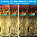 100ft Outdoor Rope Light, IP68 Waterproof 25 Color Changing String Lights with 149 Modes, Warm White & RGB LED Multicolor Twinkle Fairy Tube Lights for Indoor & Outside Railing, Balcony, Patio Decor