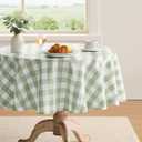 Checkered Tablecloth Rectangle Gingham Table Cloths Waterproof Wrinkle Free Buffalo Plaid Table Covers Washable for Dining, Parties & Outdoor Picnic(Sage Green,60" Round)