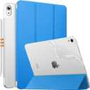 MoKo for iPad Air 11 Inch Case 7th/6th Generation M3/M2 2025/2024, iPad Air 5th/4th Gen 10.9" 2022/2020, Translucent Frosted Soft TPU Back Cover, Slim Protective Cover,Auto Wake/Sleep,Blue Wave