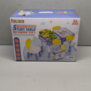 fygurso Toddler Table and Chair Set, Water/Sand Sensory Rideable Building Block Kids Table and Chairs with 90 Pcs Compatible Large Bricks, Activity Table with Storage, STEM Toys for Kids Ages 3+