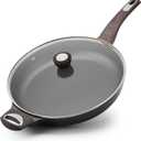 SENSARTE Ceramic Nonstick Frying Pan Skillet with Lid 12.5Inch Large Non Stick Non-toxic Healthy Kitchen Cooking Chef's Pan, Free of Intentionally Added PFOA/PFAS/PTFE, Induction Compatible