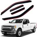 Lightronic Extra Durable Clip-on in-Channel Auto Vent Window Visor, Fits 2017-2025 Ford F-250, F-350 & F-450 Super Duty, SuperCab, UV-Protect Rain Guard, Original Wind Deflector, Dark Smoke, 4-Pcs