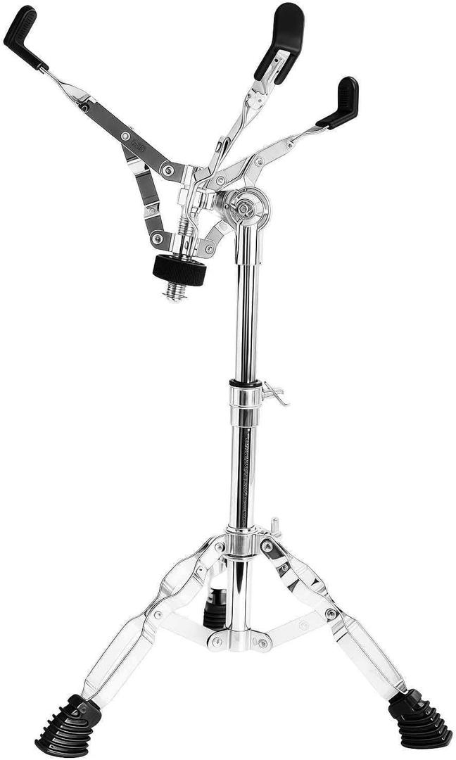 Snare Drum Stand, Adjustable Double Braced Tripod Drum Hardware with , Lightweight Sturdy Chrome, Fit 10-14 Inch Snare Drum & Practice Pad, for Drum Beginners & Students