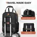 Rolling Backpack for Women with Wheels, Rolling Laptop Backpack, Carry On Travel Backpack with Wheels, Underseat Personal Item, 15.6 Inch Work Business Backpack on Wheels, Black