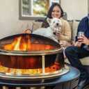 TIKI Reunion Fire Pit Heat Deflector & Screen with Poker Outdoor Fire Pit Accessories for More Warmth & Safety Spark Protector & Ember Guard for Even Heat Distribution Durable Metal Design