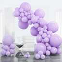 PartyWoo Lavender Balloons 100pcs Different Sizes Pack of 18 12 10 5 Inch Light Pastel Purple Lilac Balloon Arch Kit for Baby Shower Bachelorette Fairy Birthday Princess Party Decorations Purple-Q10