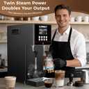 Dual-Head Commercial Steam Milk Frother, 2 Independent Wands, 15s Fast Frothing, 2000W 8L Continuous Steam, Independent Temp Control with LED Display for High-Volume Coffee Shop Restaurant