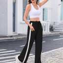 Totatuit Wide Leg Track Pants for Women Baggy Joggers Drawstring Trendy | Skin-Friendly Lightweight Material, Moisture Wicking Breathable Design, Four-Season Layering and Workout Ready (Black)