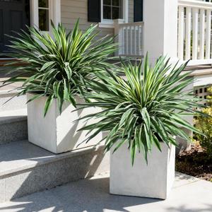 Artificial Agave Plant Fake Agave Planters for Indoor Outdoor Faux Agave Plants Real Touch Realistic Greenery for Home Living Room Office Bathroom Garden Front Porch Patio Decor (27inch-2 Pcs White)