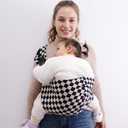 Baby Sling Carrier, Premium Cotton Blend Baby Carrier for Toddlers, Adjustable & Breathable Toddler Carrier with Ventilated Straps, Lightweight & Travel-Friendly Design (Ebony Check)