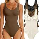OQQ Women's 3 Piece Bodysuits Sexy Ribbed Sleeveless Shapewear Tank Tops 2025 Summer Leotard XL