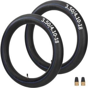 4.00/4.10-18 3.50-18 Inner Tube with TR4 Straight Valve Stem for 4.00-18 3.50-18 (100/100-18 120/80-18 120/90) Motorcycle Motorbike Pit Dirt Bike Trail Bike, 2Pcs