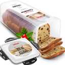 Tafura Bread Container - 5.8 Liter BPA Free Plastic Bread Box - Container/Holder for Homemade Loaves and Baked Goods with Black Airtight Lid
