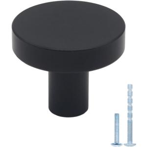 50 Pack Black Cabinet Knobs Dresser Knobs, Solid Kitchen Cabinet Knobs Drawer Knobs, Matte Black Round Single Hole Knob for Cabinets and Drawers, 101ABK
