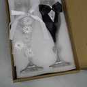 Sparkle and Bash Set of 2 Wedding Champagne Glasses for Bride and Groom Toast, Wedding Decorations, Engagement, Bridal Shower Gifts