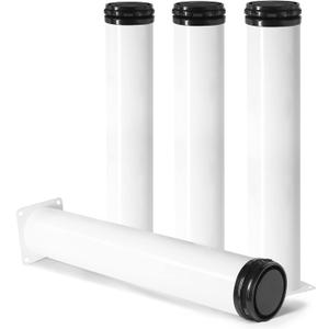 12 Inch Metal Furniture Legs - Stainless Steel, Adjustable, White, Round Cabinet Legs for Coffee Table, Cabinet, Desk, Sofa, Shelves - Pack of 4